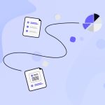 Connected documents and a chart illustrate the transition from customer context to action